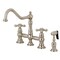 Kingston Brass KS3278AXBS Restoration 8" Bridge Kitchen Faucet W/Sprayer, Brushed Nkl KS3278AXBS - alternate 1